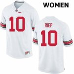 NCAA Ohio State Buckeyes Women's #10 Amir Riep White Nike Football College Jersey YUU2345IT